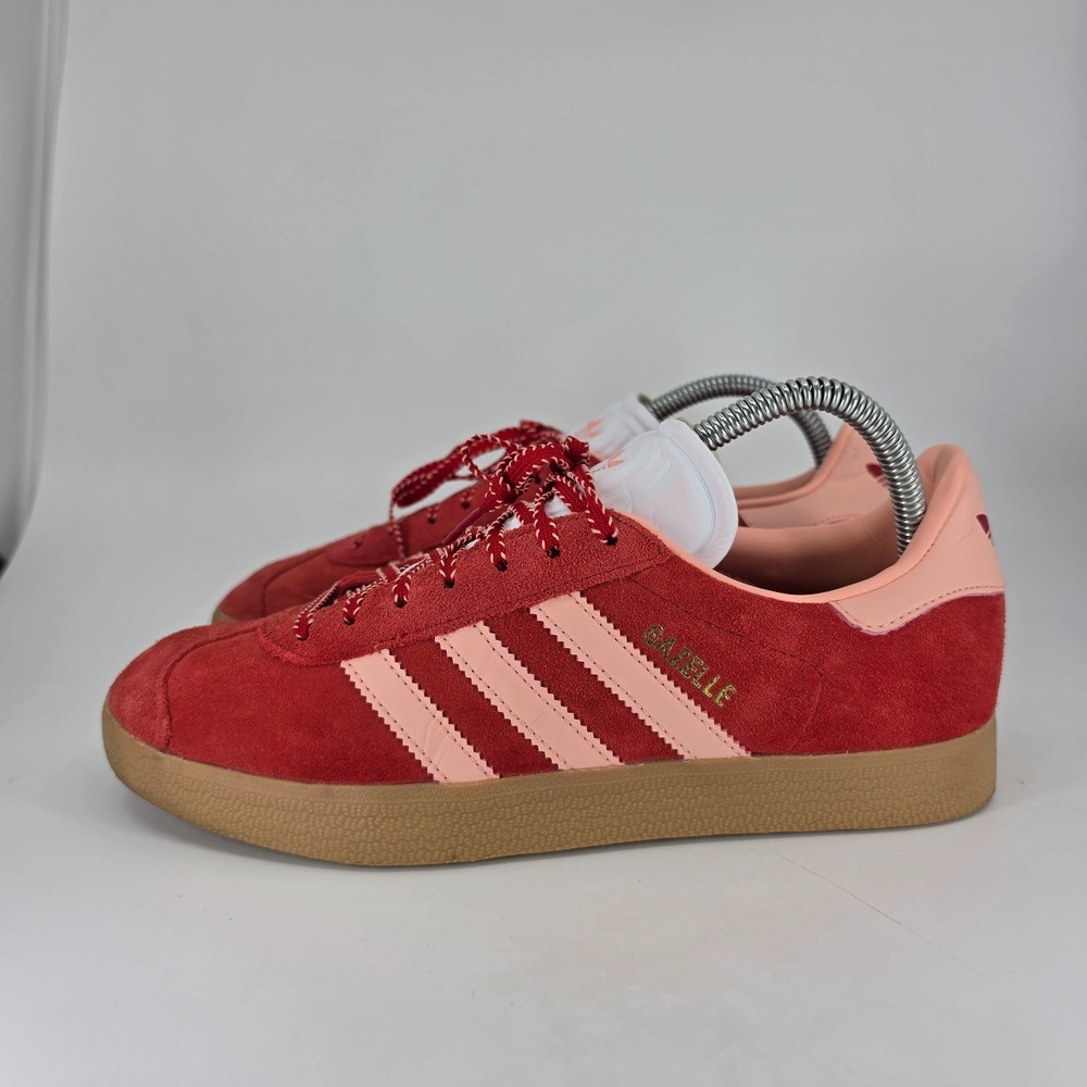 Adidas Original Gazelle Low Womens Size 8.5 Scarlet Glow Pink Red Gum JH7217